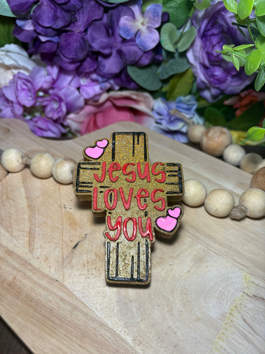 Jesus Loves you Cross Freshie