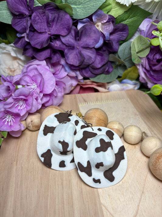 Brown COWboy Hat Earrings