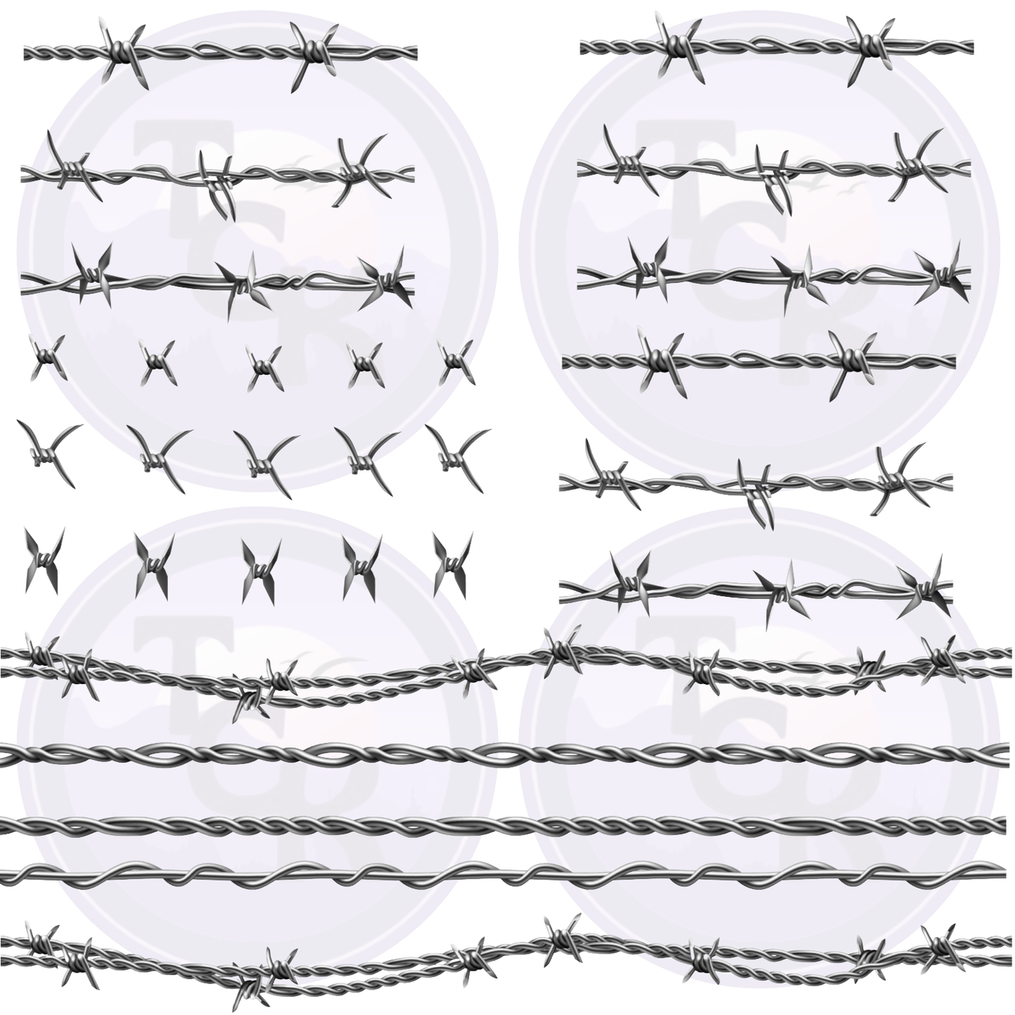 Assorted Barb Wire Sheet 10x10