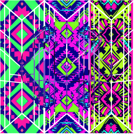 Bright Neon Aztec Deconstruct 10x10
