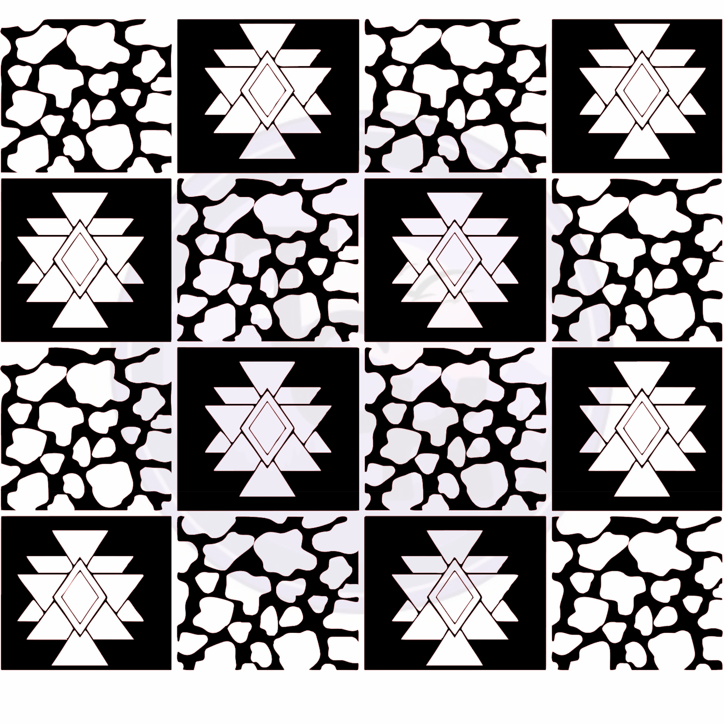 Checkered Western aztec wrap 10x9