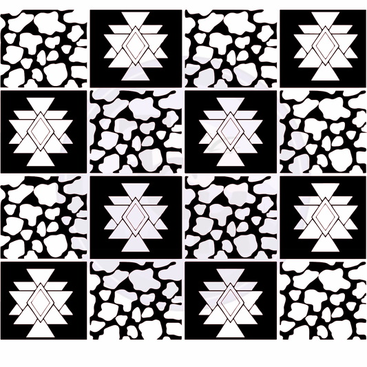 Checkered Western aztec wrap 10x9