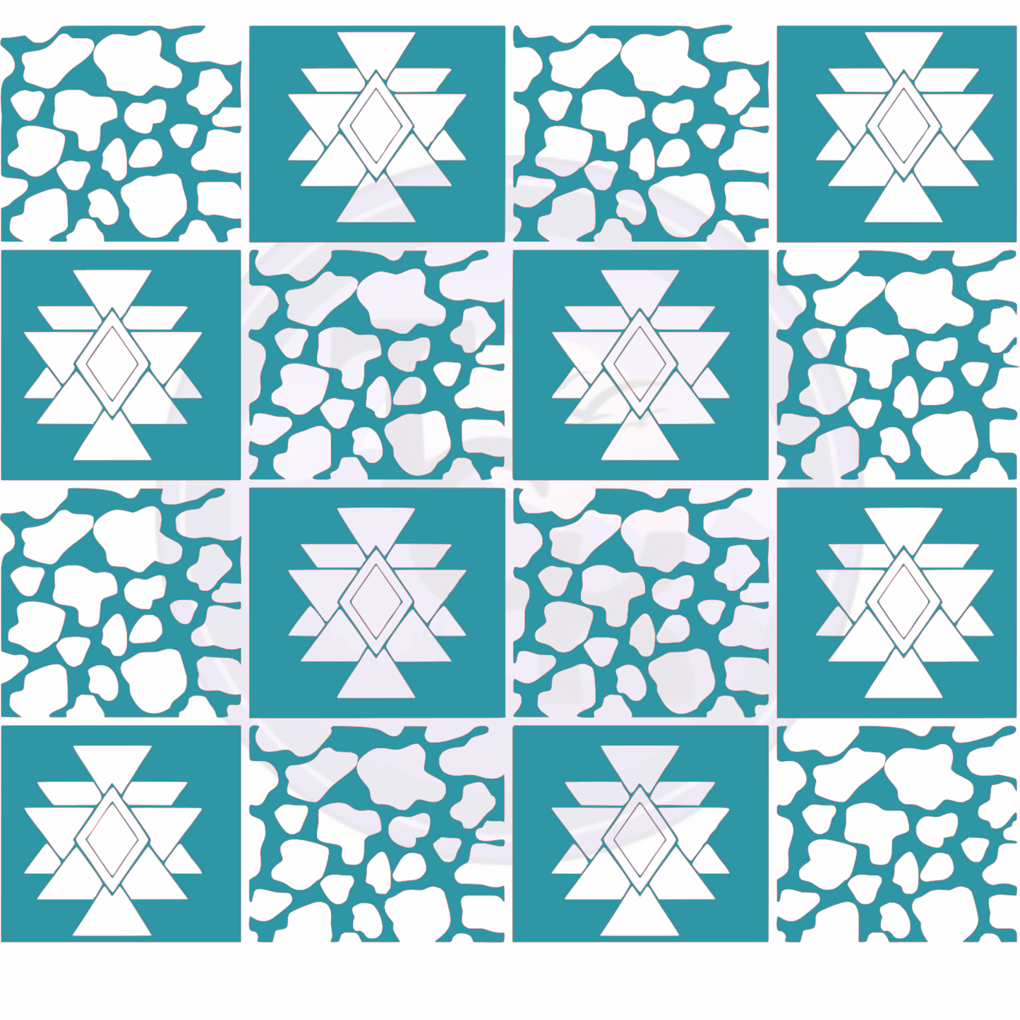 Checkered Western aztec wrap 10x9