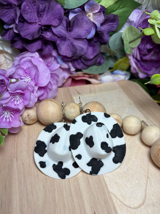 Black COWboy Hat Earrings