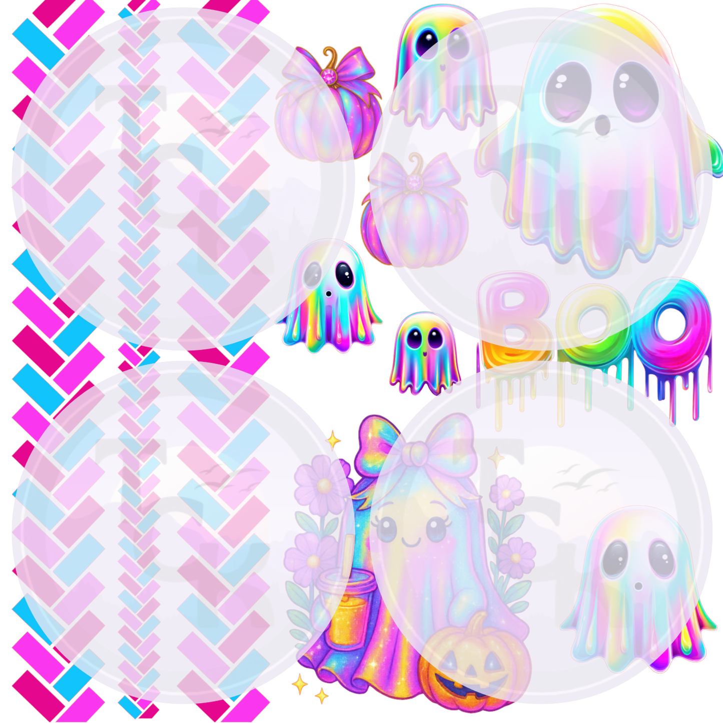 Herringbone Iridescent Ghost 10x10